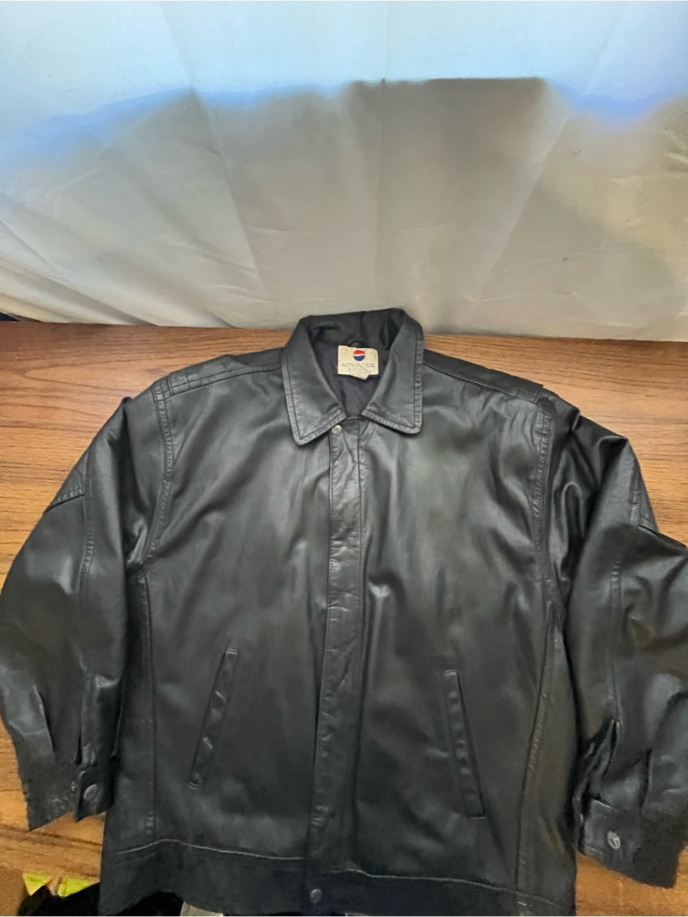 90’s Nothing Else Is A Pepsi Black Leather Bomber Jacket Men’s Large 74566